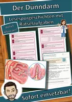 Vorschau - Arbeitsblätter - Der Dünndarm – Lesespurgeschichte mit Rätselaufgaben (Klasse 8) - Deckblatt