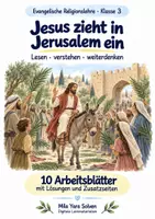 Vorschau - Arbeitsblätter - Jesus zieht in Jerusalem ein | Religion Klasse 3 Arbeitsblätter | Evangelische Religionslehre | 10 Arbeitsblätter als PDF - Deckblatt