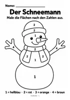 Vorschau - Mal- und Bastelvorlagen - Winter – Malen nach Zahlen Bold and easy | 12 einfache Ausmalbilder | Zahlen & Farben zuordnen - Seite 1