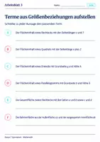 Vorschau - Arbeitsblätter - Terme aus Größenbeziehungen aufstellen - Seite 3