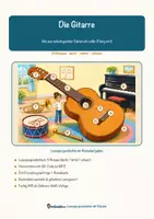 Vorschau - Mal- und Bastelvorlagen - Die Gitarre – Lesespurgeschichte mit Rätselaufgaben (Klasse 8) - Seite 1