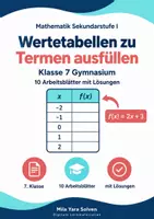 Vorschau - Arbeitsblätter - Wertetabellen zu Termen ausfüllen - Deckblatt