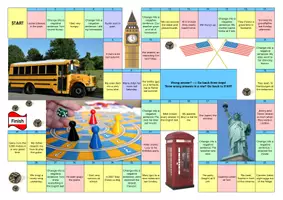 Vorschau - Spiele - Board Game / Brettspiel zum Simple Past für die 5. / 6. Klasse - Mit Anleitung und Lösungen als PDF - Seite 1