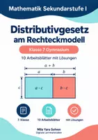 Vorschau - Arbeitsblätter - Distributivgesetz am Rechteckmodell - Deckblatt