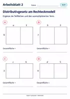Vorschau - Arbeitsblätter - Distributivgesetz am Rechteckmodell - Seite 2