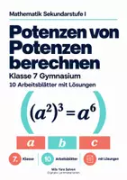 Vorschau - Arbeitsblätter - Potenzen von Potenzen berechnen - Deckblatt