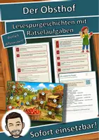 Vorschau - Arbeitsblätter - Der Obsthof – Lesespurgeschichte mit Rätselaufgaben (Klasse 4) - Deckblatt