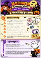 Vorschau - Spiele - HALLOWEEN Grammar Wheel – Simple Present Questions: Do / Does (5. - 6. Klasse) - Seite 1
