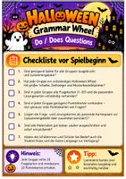 Vorschau - Spiele - HALLOWEEN Grammar Wheel – Simple Present Questions: Do / Does (5. - 6. Klasse) - Seite 2