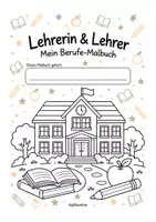 Vorschau - Mal- und Bastelvorlagen - Malbuch - Lehrer I Berufe kennenlernen - Deckblatt