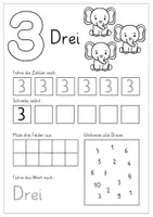 Vorschau - Arbeitsblätter - Arbeitsblätter Zahlen bis 10 | Zehnerfeld, nachspuren, schreiben, suchen & einkreisen, Zahl & Zahlwort - Seite 3