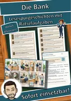 Vorschau - Arbeitsblätter - Die Bank – Lesespurgeschichte mit Rätselaufgaben (Klasse 8) - Deckblatt