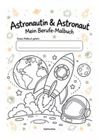 Vorschau - Mal- und Bastelvorlagen - Malbuch - Astronaut Berufe kennenlernen - Deckblatt