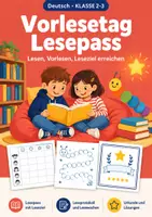 Vorschau - Arbeitsblätter - Vorlesetag Lesepass Klasse 2-3 – Heft - Deckblatt