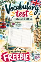 Vorschau - Arbeitsblätter - 🎁 FREEBIE – Vocabulary Tests Englisch | Klasse 5–10 - Deckblatt