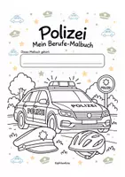 Vorschau - Mal- und Bastelvorlagen - Malbuch - Polizei Berufe kennenlernen - Deckblatt
