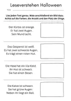 Vorschau - Arbeitsblätter - Leseverstehen Halloween, Differenziert - Seite 1