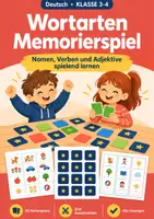 Vorschau - Arbeitsblätter - Wortarten Memorierspiel Klasse 3-4 - Deckblatt