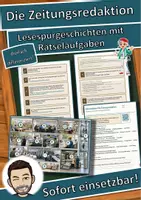 Vorschau - Arbeitsblätter - Die Zeitungsredaktion – Lesespurgeschichte mit Rätselaufgaben (Klasse 8) - Deckblatt