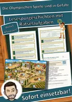 Vorschau - Arbeitsblätter - Die Olympischen Spiele sind in Gefahr – Lesespurgeschichte mit Rätselaufgaben (Klasse 6) - Deckblatt
