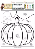 Aperçu - Feuilles d'exercices - Halloween – Colorie selon le nombre de syllabes - Page 1