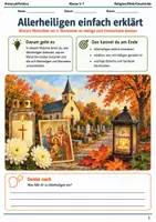 Vorschau - Arbeitsblätter - Allerheiligen einfach erklärt - Deckblatt