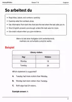 Vorschau - Arbeitsblätter - Basisscreening Englisch Klasse 7–8 Daten und Diagramme - Seite 1