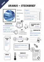 Vorschau - Arbeitsblätter - Steckbrief: Uranus (Planet) inkl. Lösung - Seite 2