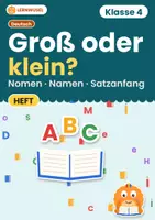 Vorschau - Arbeitsblätter - Groß- und Kleinschreibung Klasse 4 | Rechtschreibung Übungsheft | 3 Niveaus mit Lösungen - Deckblatt