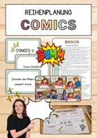 Vorschau - Unterrichtsreihen - Materialpaket: Comics – Unterrichtsreihe, UB-Stunde und Material - Deckblatt