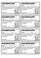 Vorschau - Bildkarten - Nachdenkzettel für das Hausaufgabenheft- Unterrichtsstörungen - Deckblatt
