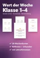 Vorschau - Poster - Wert der Woche – 20 Wochenwerte mit Reflexion, Tagebuch und Urkunden | Soziales Lernen Grundschule - Deckblatt