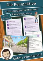 Vorschau - Arbeitsblätter - Die Perspektive – Lesespurgeschichte mit Rätselaufgaben (Klasse 7) - Deckblatt