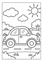 Vorschau - Mal- und Bastelvorlagen - Fahrzeuge – 15 Ausmalbilder für Kinder | leicht & detailliert | Auto, Traktor, Zug & Co. - Seite 1