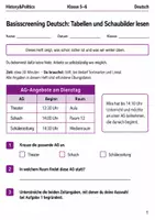 Vorschau - Arbeitsblätter - Basisscreening Tabellen und Schaubilder Klasse 5–6 - Deckblatt