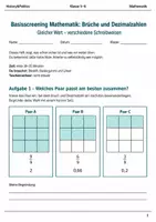 Vorschau - Arbeitsblätter - Brüche und Dezimalzahlen Klasse 5–6 - Deckblatt