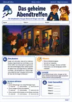 Vorschau - Spiele - Das geheime Abendtreffen Escape Room Klasse 5-6 - Deckblatt