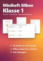Vorschau - Arbeitsblätter - Miniheft Deutsch Klasse 1 bis 4 – Paket: 7 Minihefte Silben, Verben, Adjektive, Wortfamilien, Zeitformen, Satzglieder, Rede - Seite 1