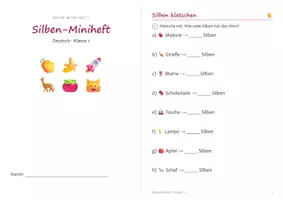 Vorschau - Arbeitsblätter - Miniheft Deutsch Klasse 1 bis 4 – Paket: 7 Minihefte Silben, Verben, Adjektive, Wortfamilien, Zeitformen, Satzglieder, Rede - Seite 3