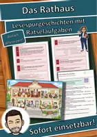 Vorschau - Arbeitsblätter - Das Rathaus – Lesespurgeschichte mit Rätselaufgaben (Klasse 8) - Deckblatt
