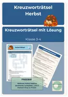Vorschau - Spiele - Freebie Kreuzworträtsel Herbst - Deckblatt