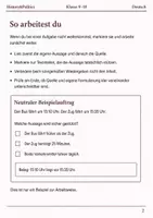 Vorschau - Arbeitsblätter - Zitieren und Paraphrasieren Basisscreening Klasse 9–10 - Seite 1