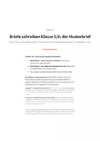 Vorschau - Arbeitsblätter - Briefe schreiben Klasse 5/6 – Musterbrief gratis - Seite 1