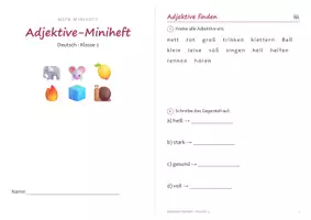Vorschau - Arbeitsblätter - Miniheft Adjektive Klasse 2 – Wiewörter, Gegenteile, Steigern, genau beschreiben | 20 Seiten A5 - Seite 3