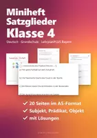 Vorschau - Arbeitsblätter - Miniheft Satzglieder Klasse 4 – Subjekt, Prädikat, Objekt, Umstellprobe | 20 Seiten A5 - Seite 1