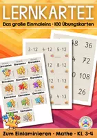 Vorschau - Aufgabenkarten - Lernkartei - Das große Einmaleins (Klasse 3-4) - Deckblatt