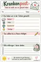 Vorschau - Arbeitsblätter - 💌 Krankenpost - kleines Freebie für den Schulalltag - Seite 1