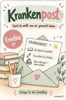 Vorschau - Arbeitsblätter - 💌 Krankenpost - kleines Freebie für den Schulalltag - Deckblatt