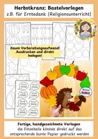 Vorschau - Mal- und Bastelvorlagen - Herbstkranz: Bastelvorlagen (Erntedank) - Deckblatt