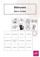 Vorschau - Stationenlernen - Halloween: Gruseliges Paare finden - Deckblatt